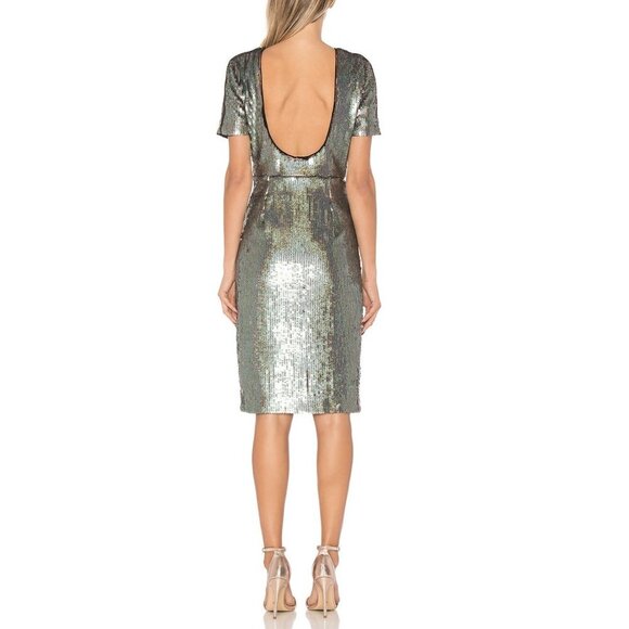 NEW Lovers + Friends Sequin Ginuwine Midi Dress in Mermaid Sz. XXS - Picture 4 of 5